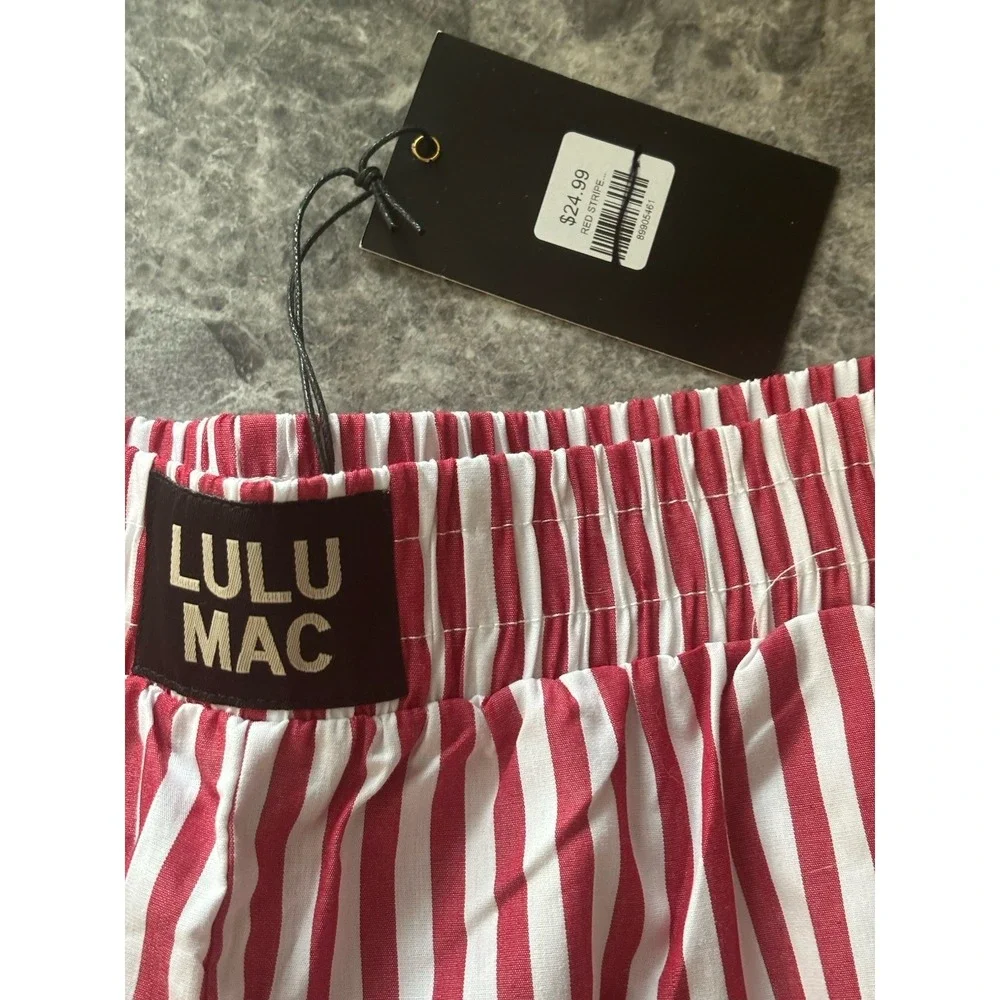 LULU MAC Womens Xl Red And White Striped Boxer Shorts - Picture 2 of 6